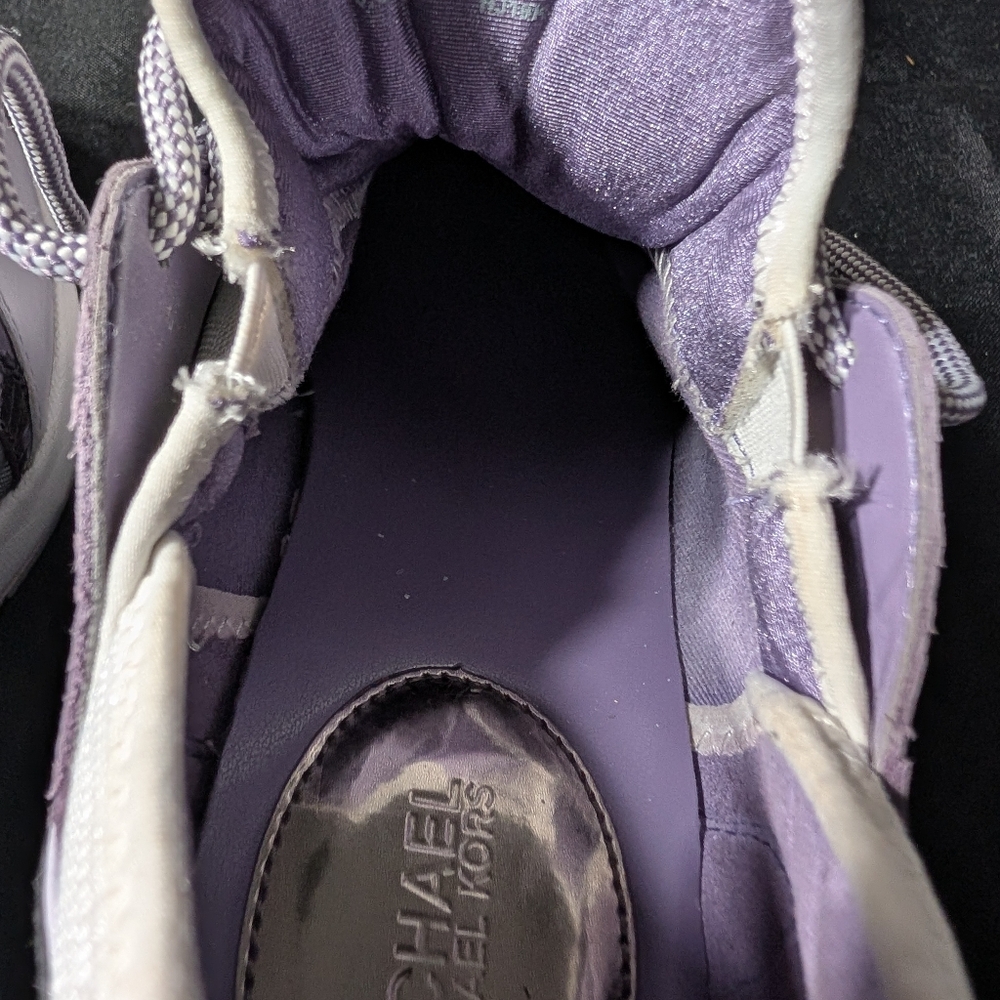 Michael Kors Liv Extreme Snakeskin Embossed Mixed Trainers. Size 8.5(W) - Picture 7 of 9